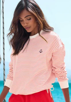 Homewear|Homewear|H.I.S Sweatshirt rot-offwhite