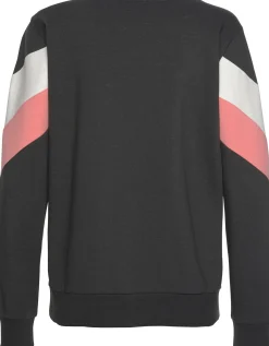 Shirts|H.I.S Sweatshirt anthrazit-rosa-weiß
