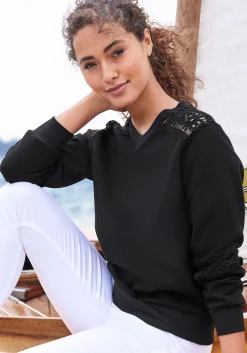 Pullover|Vivance Sweatshirt schwarz