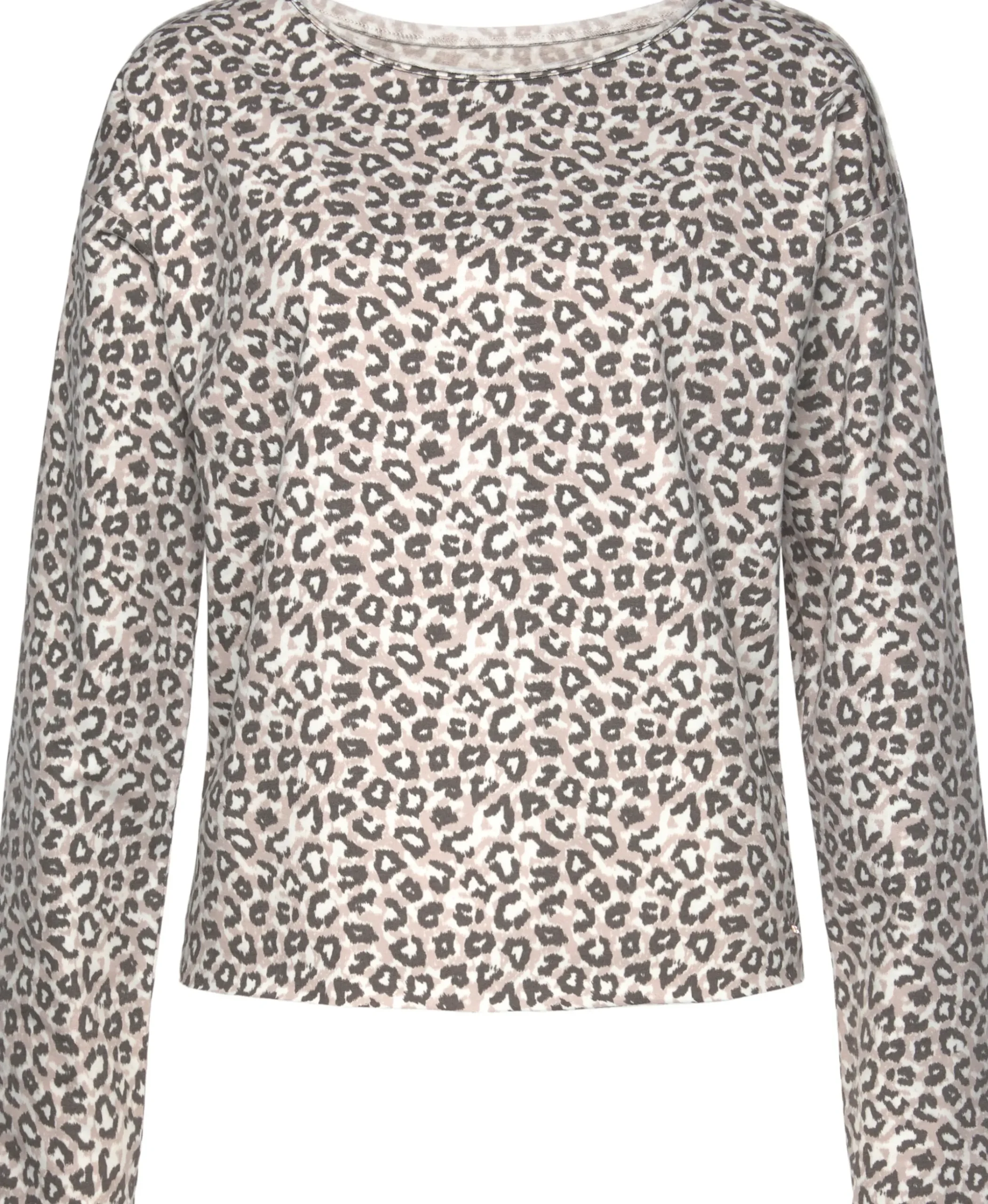 Pullover|Shirts|LASCANA Sweatshirt beige-schwarz