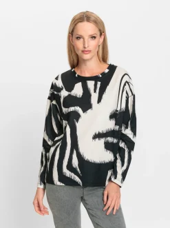 Pullover|heine Sweatshirt im Animal-Muster schwarz-champagner-gemustert