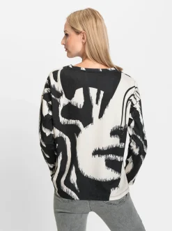 Pullover|heine Sweatshirt im Animal-Muster schwarz-champagner-gemustert