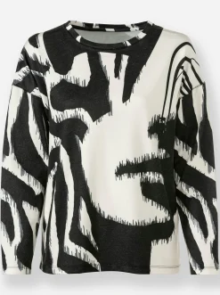 Pullover|heine Sweatshirt im Animal-Muster schwarz-champagner-gemustert