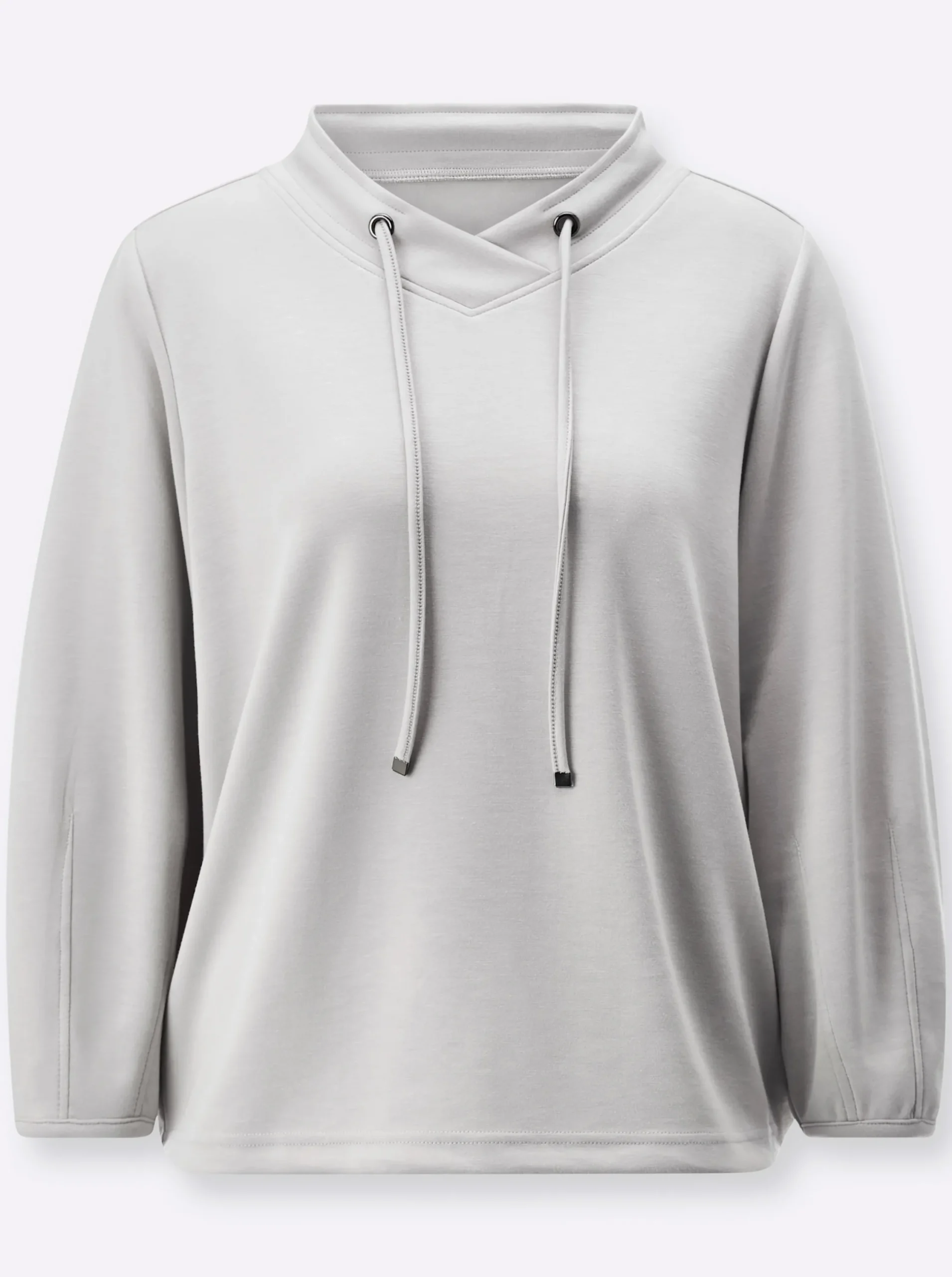 Pullover| Sweatshirt im softweichen Modal-Mix hellgrau