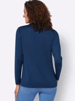 Shirts| Sweatshirt in Melange-Optik dunkelblau