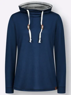 Shirts| Sweatshirt in Melange-Optik dunkelblau
