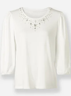 Pullover|heine Sweatshirt in Viskose-Stretch-Qualität ecru