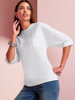 Pullover|heine Sweatshirt mit aufgesetzter Tasche weiß