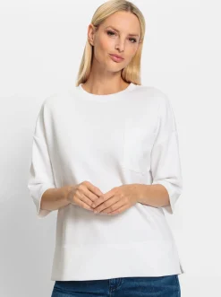 Pullover|heine Sweatshirt mit aufgesetzter Tasche weiß