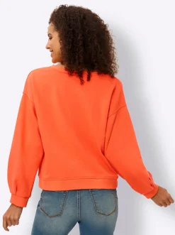 Pullover|heine Sweatshirt mit Ballonärmeln orange