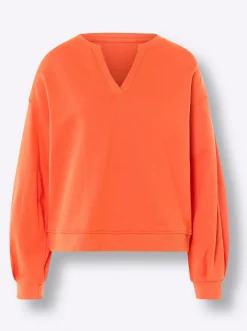 Pullover|heine Sweatshirt mit Ballonärmeln orange