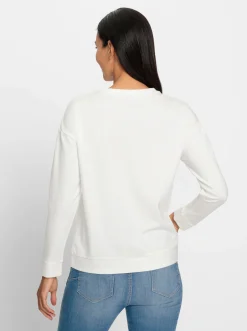 Pullover|heine Sweatshirt mit überschnittenen Schultern ecru