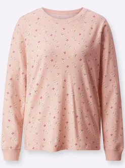 Shirts| Sweatshirt mit Blümchen-Print puder-ecru-bedruckt