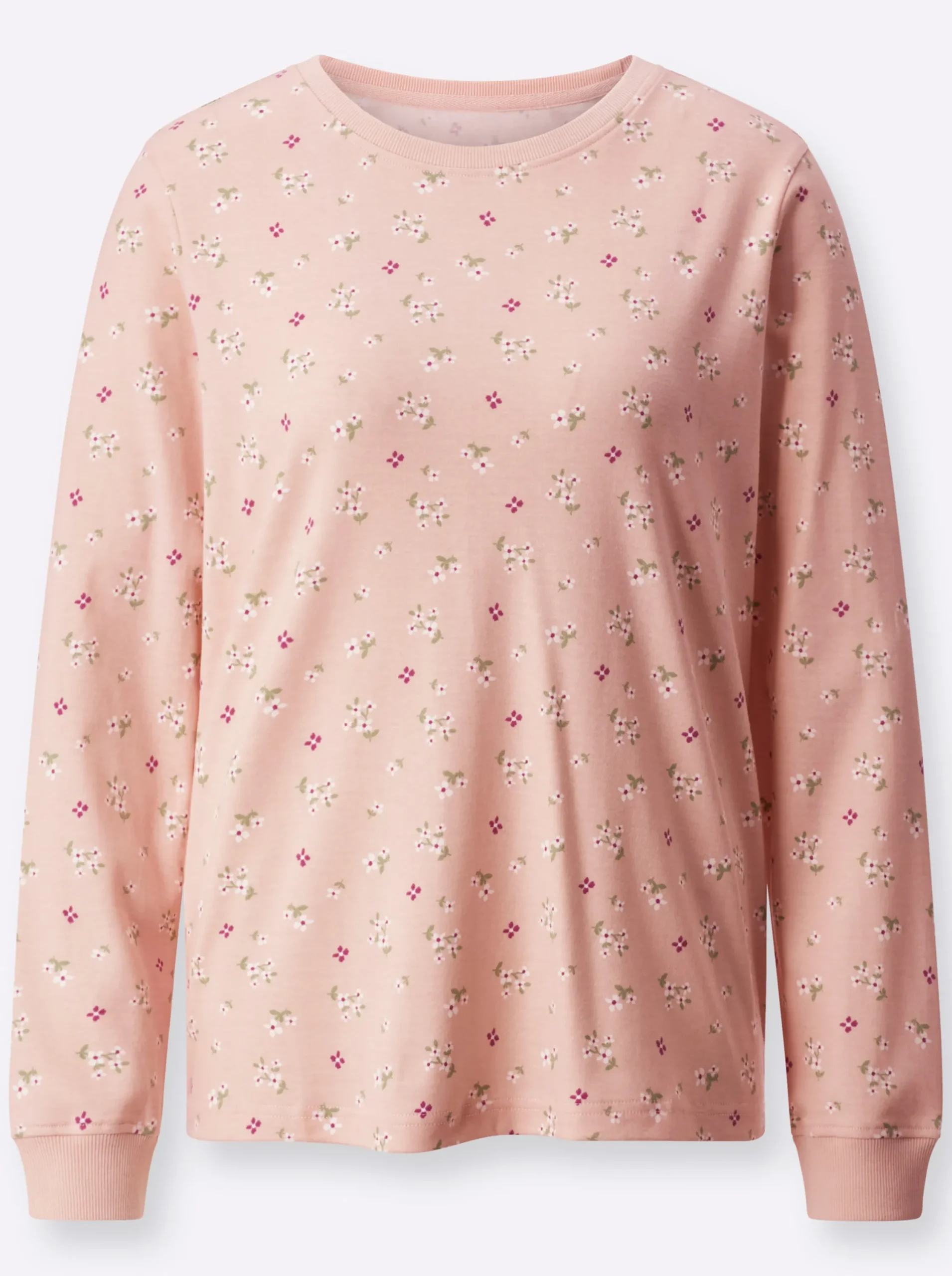 Shirts| Sweatshirt mit Blümchen-Print puder-ecru-bedruckt
