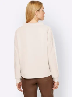 Shirts|heine Sweatshirt mit Galonstreifen aus Ziersteinchen champagner