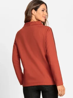 Pullover|Shirts| Sweatshirt mit Glitzer-Details rostrot