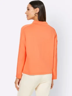 Shirts|heine Sweatshirt mit gummiertem Schriftzug mandarine