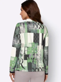 Shirts| Sweatshirt mit halsfernem Kragen apfel-gemustert