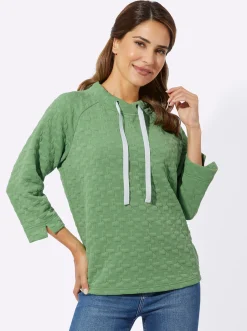 Pullover|Shirts| Sweatshirt mit Jacquard-Struktur apfel