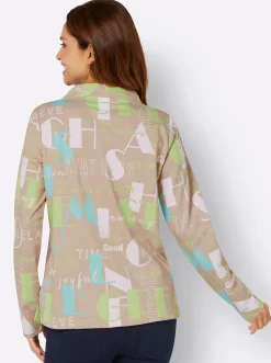 Shirts| Sweatshirt mit Lettering-Print mint-sand-bedruckt