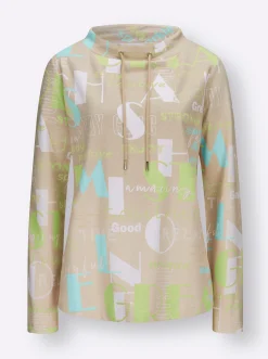 Shirts| Sweatshirt mit Lettering-Print mint-sand-bedruckt
