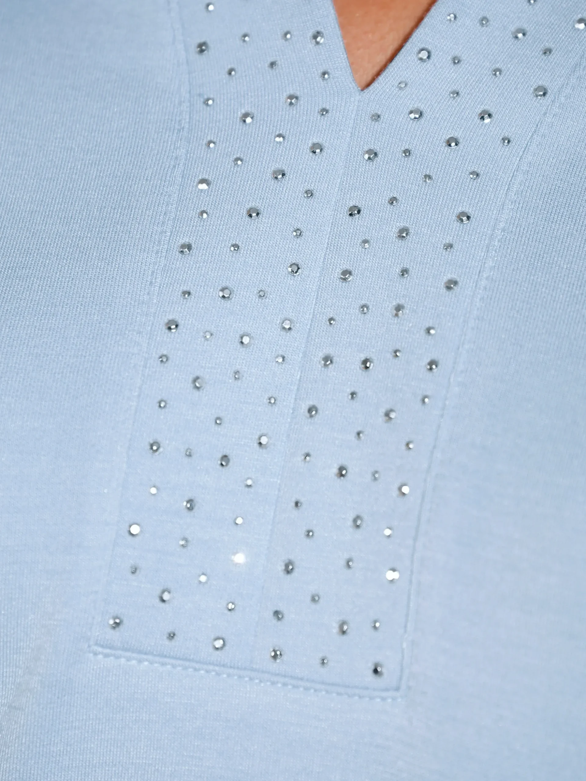 Pullover|Shirts| Sweatshirt mit Netzeinsatz entlang der Ärmel hellblau
