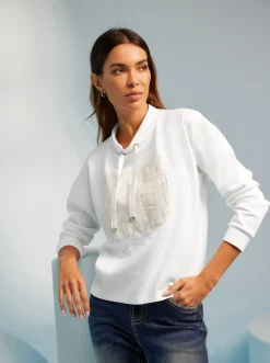 Pullover|heine Sweatshirt mit Pailletten ecru