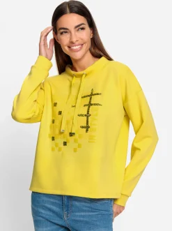 Pullover|heine Sweatshirt mit Pailletten limone