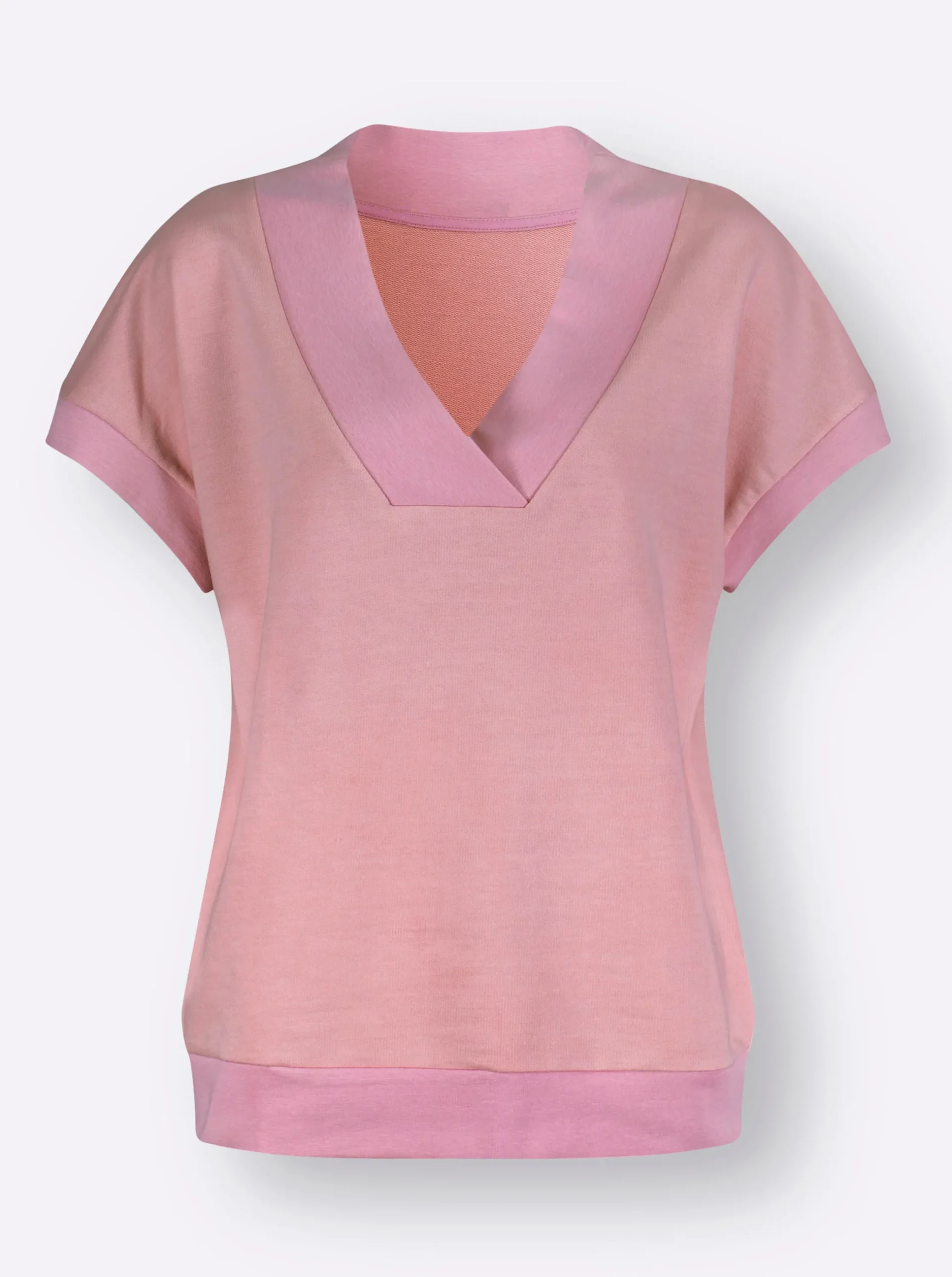 Pullover| Sweatshirt mit V-Ausschnitt hortensie