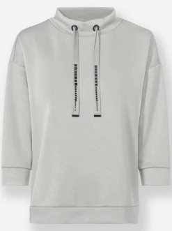 Shirts|heine Sweatshirt mit verstellbarem Stehkragen hellgrau
