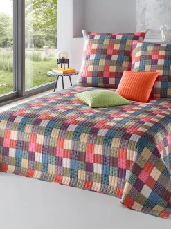 Sofaüberwürfe & Hussen|Dekokissen & Hüllen|heine home Tagesdecke terra+grün