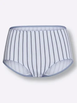 Unterhosen|wäschepur Taillenslip 5xbleu-gestreift+5xanthrazit-gestreift