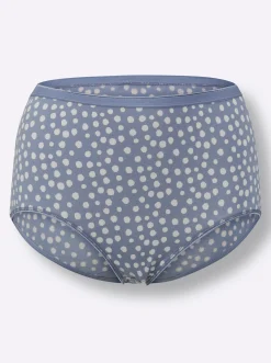 Unterhosen|wäschepur Taillenslip 2xtaubenblau-bedruckt+1xtaubenblau
