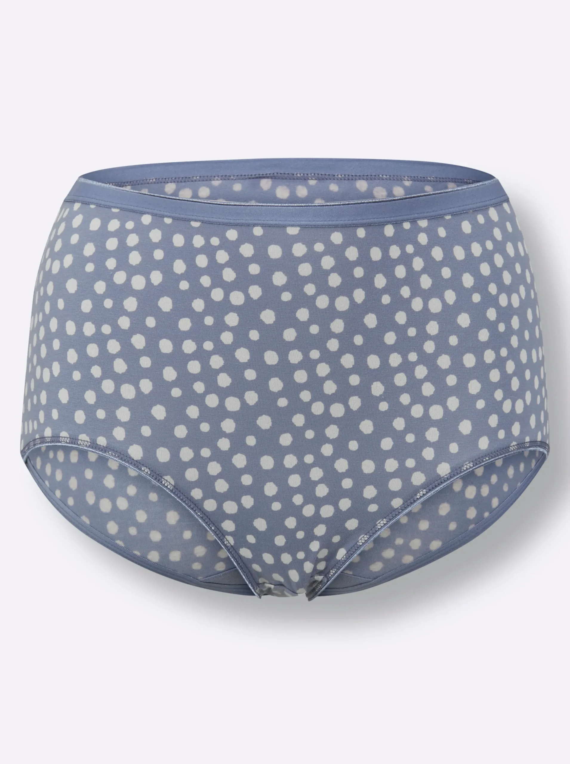 Unterhosen|wäschepur Taillenslip 2xtaubenblau-bedruckt+1xtaubenblau