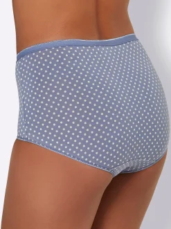 Unterhosen|wäschepur Taillenslip 2xtaubenblau-bedruckt+1xtaubenblau