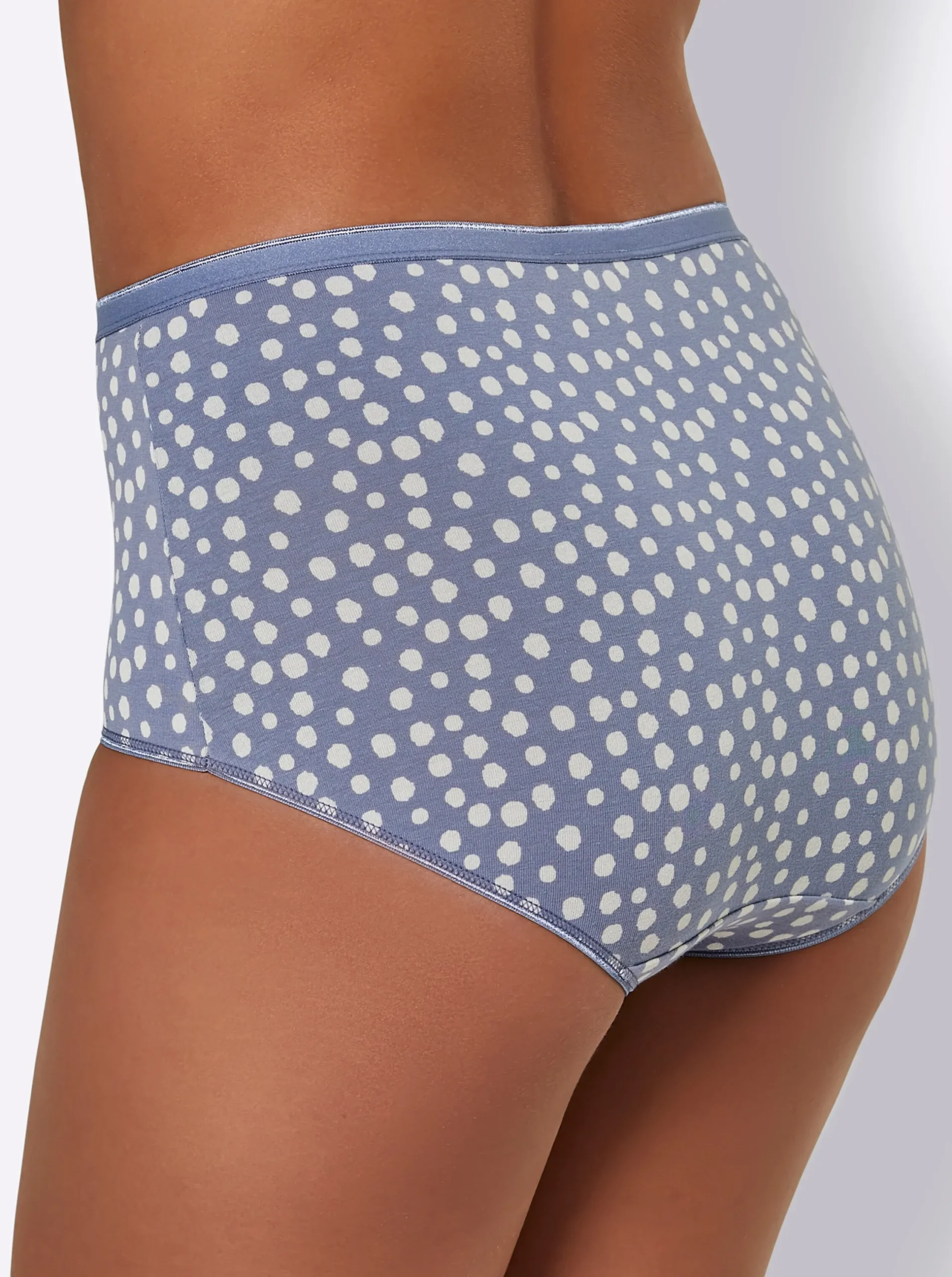 Unterhosen|wäschepur Taillenslip 2xtaubenblau-bedruckt+1xtaubenblau
