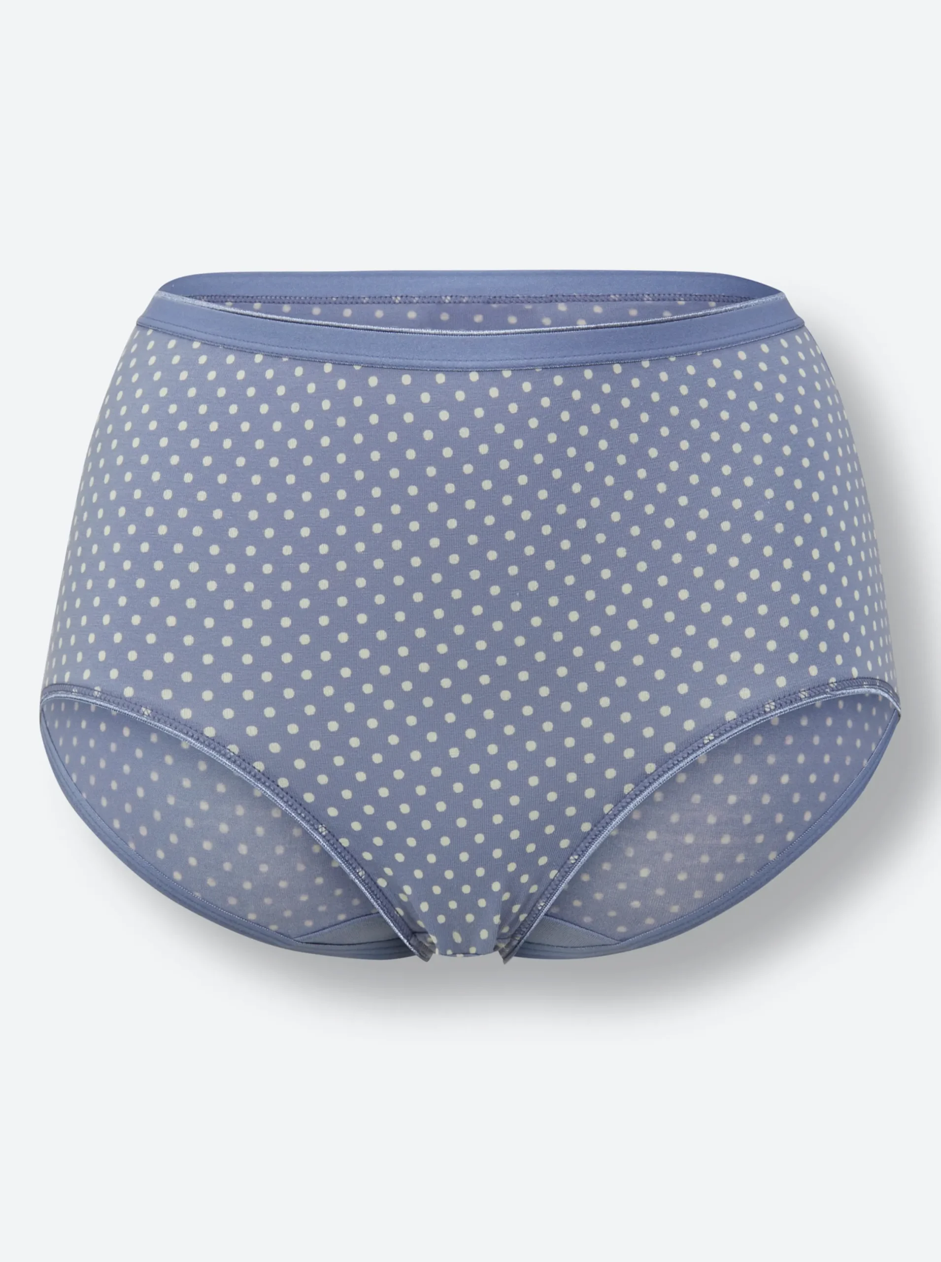 Unterhosen|wäschepur Taillenslip 2xtaubenblau-bedruckt+1xtaubenblau
