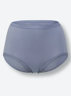 Unterhosen|wäschepur Taillenslip 2xtaubenblau-bedruckt+1xtaubenblau