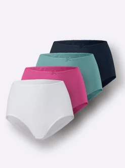 Unterhosen|wäschepur Taillenslip weiß+magenta+marine+jade