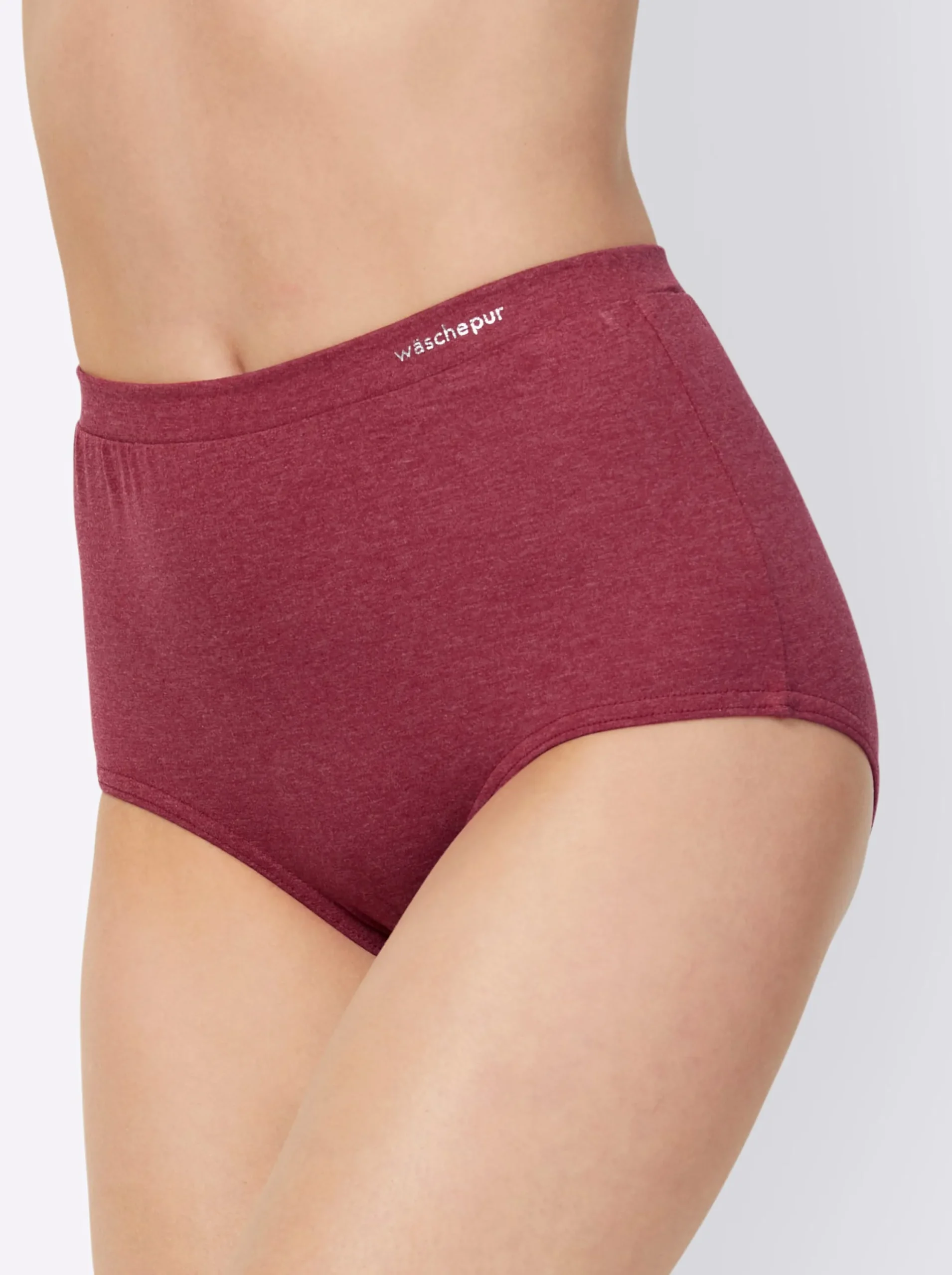 Unterhosen|wäschepur Taillenslip 2xmarine-meliert+2xdunkelrot-meliert