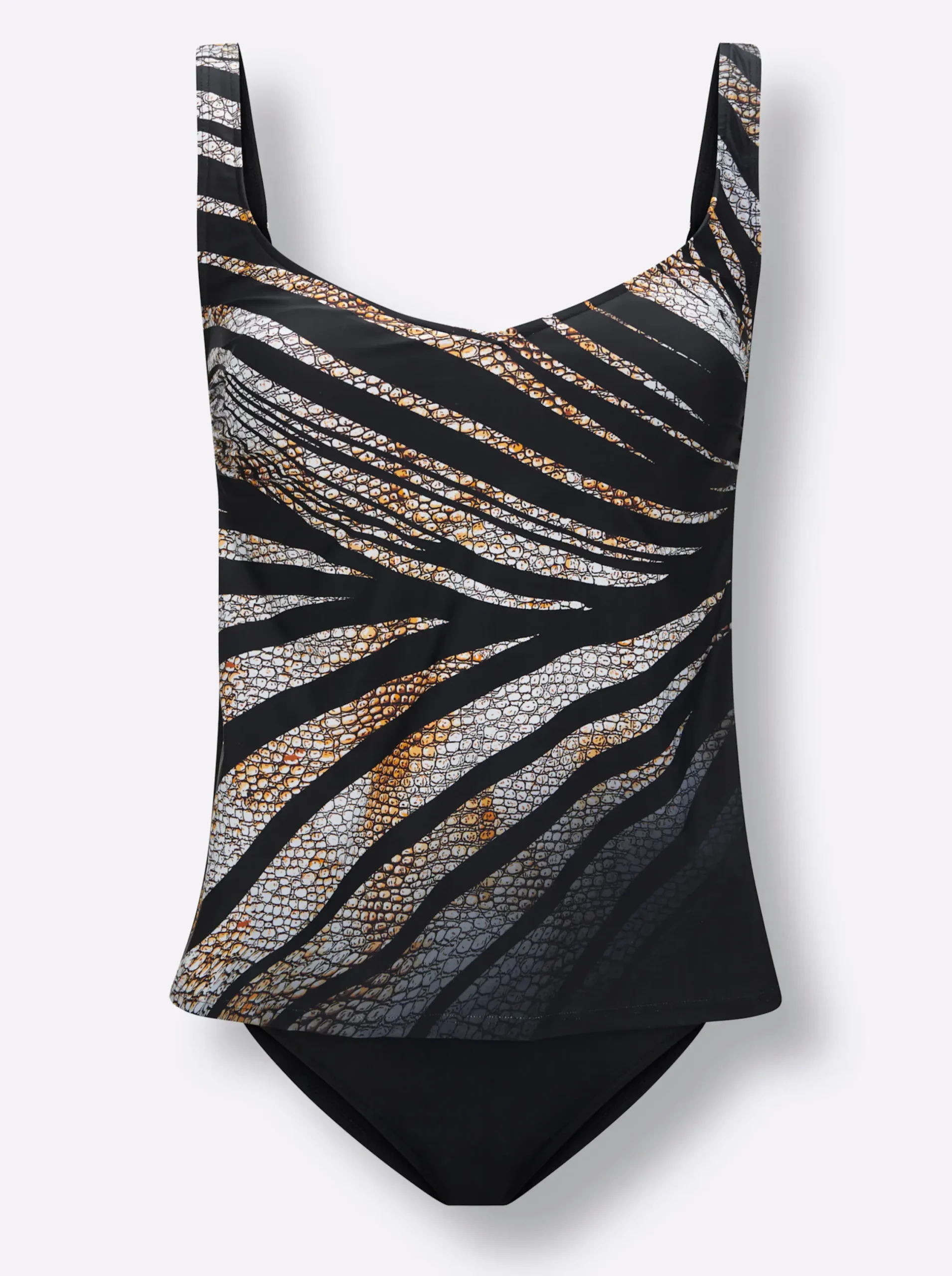 Tankinis| Tankini schwarz-braun-bedruckt