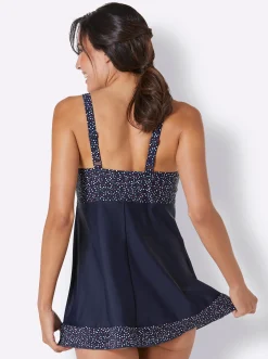 Tankinis|feel good Tankini-Oberteil marine-rot-bedruckt