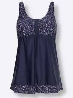 Tankinis|feel good Tankini-Oberteil marine-rot-bedruckt