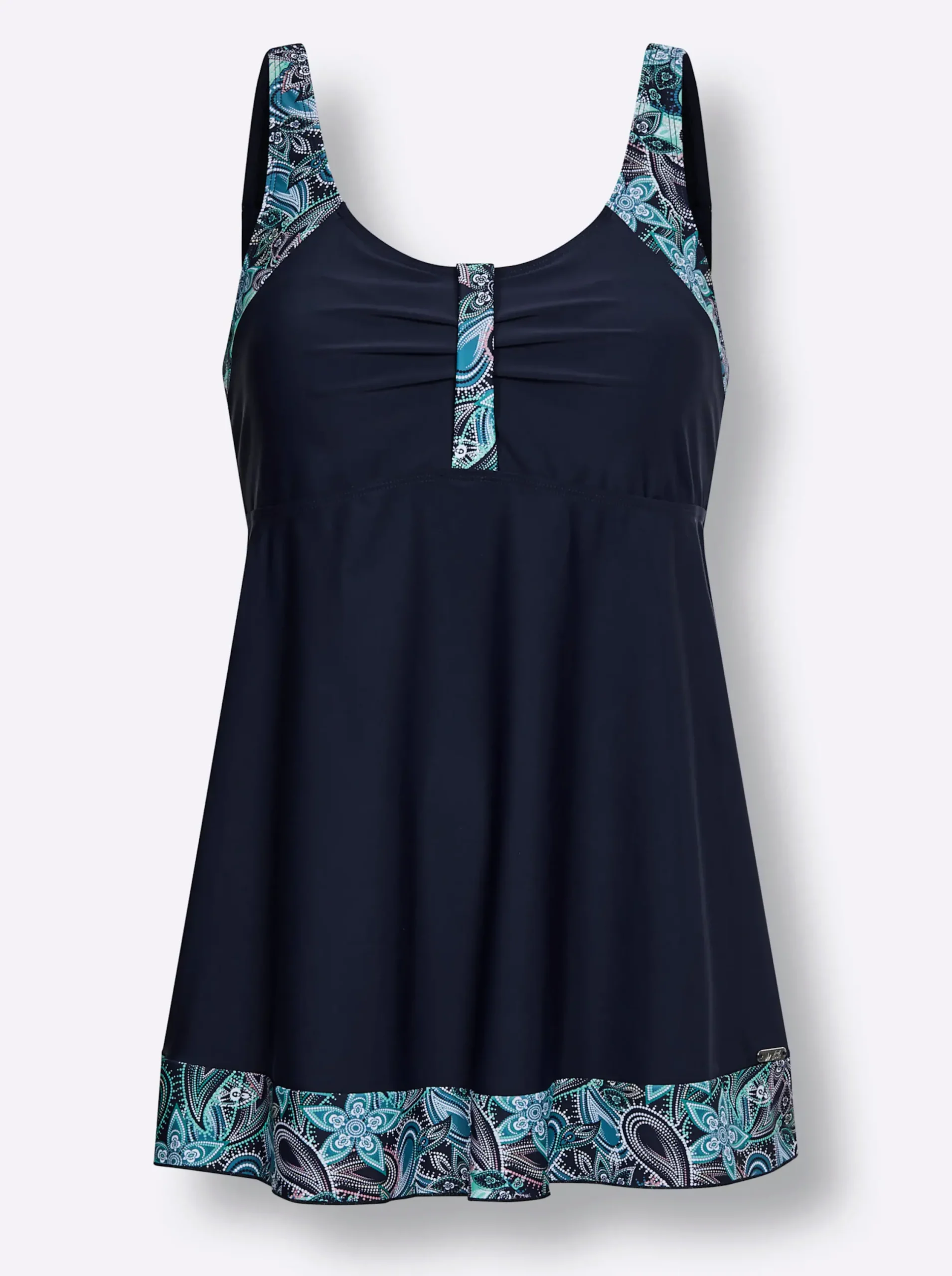 Tankinis|feel good Tankini-Oberteil marine-smaragd-bedruckt