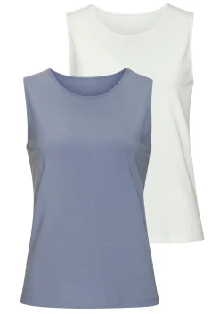 Strandmode|Shirts|LASCANA Tanktop hellblau,creme