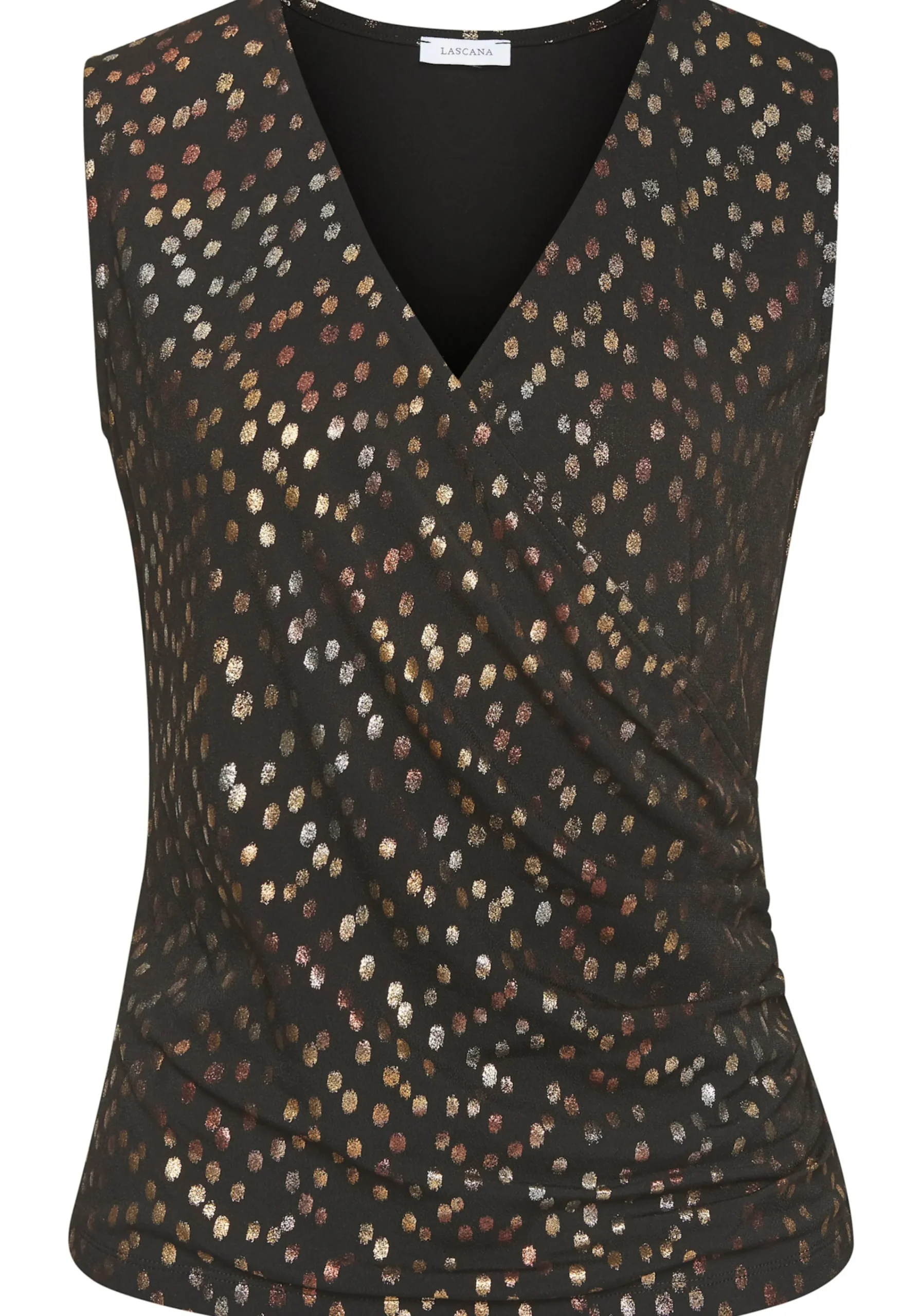Strandmode|Shirts|LASCANA Tanktop schwarz-gold-bedruckt
