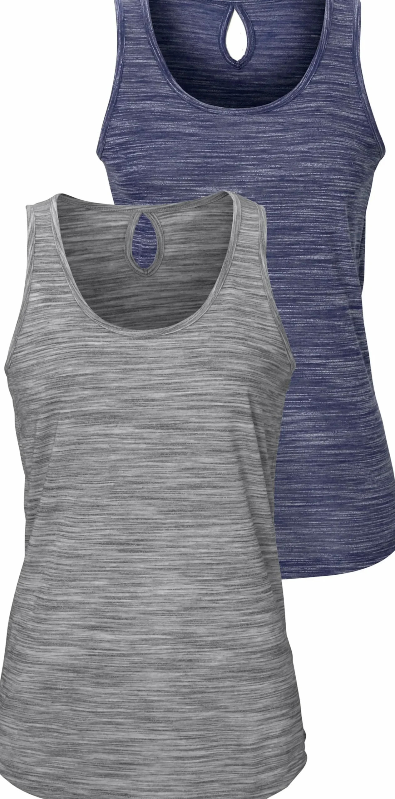 Shirts|Beachtime Tanktop blau-meliert,grau-meliert