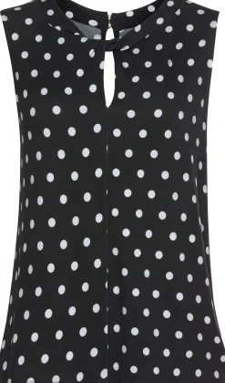 Shirts|LASCANA Tanktop schwarz-weiß-gepunktet