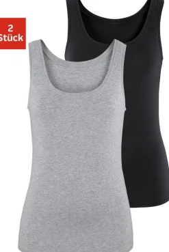Shirts|Vivance Tanktop grau-meliert,schwarz