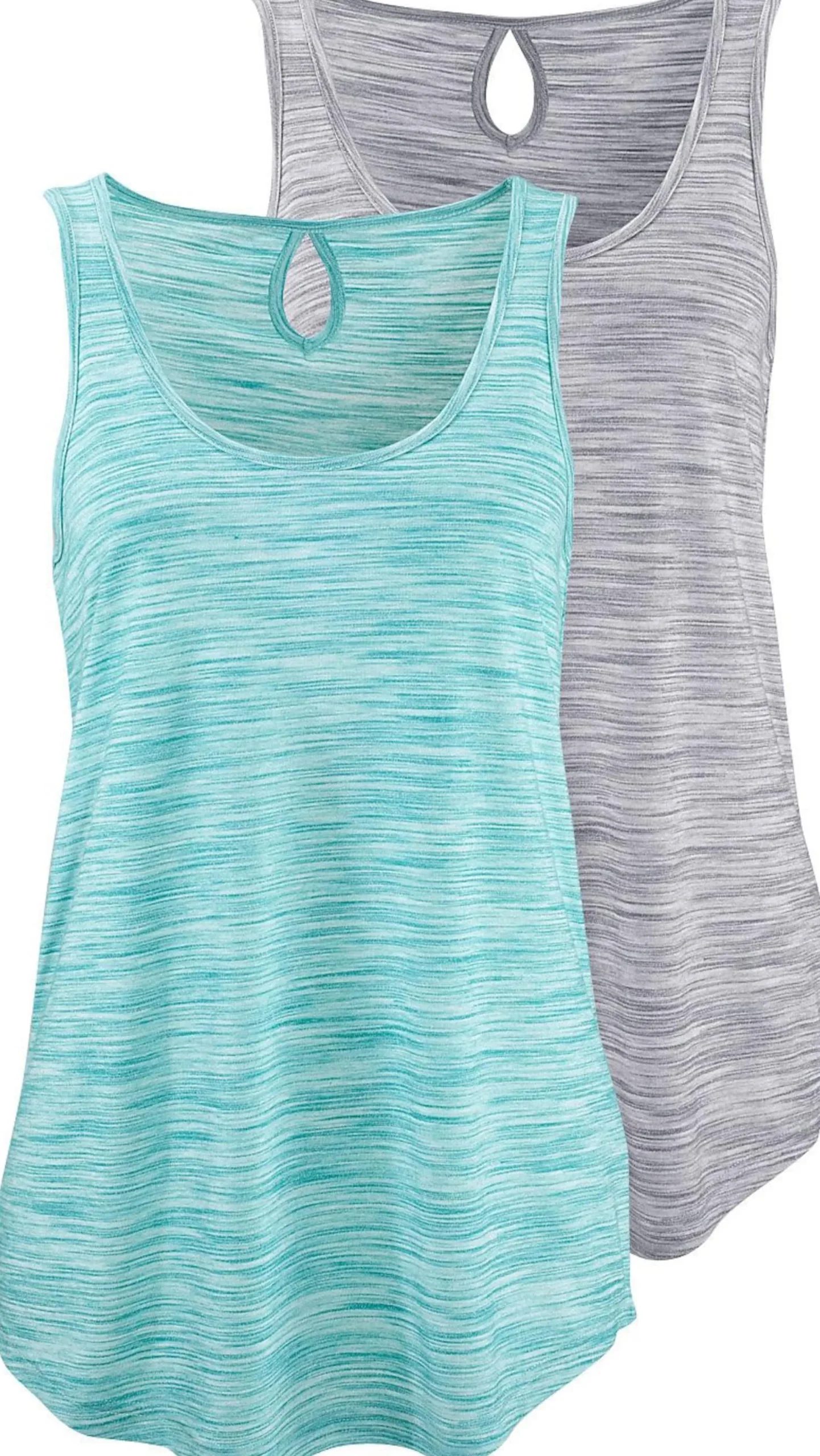 Shirts|Beachtime Tanktop mint-meliert,grau-meliert